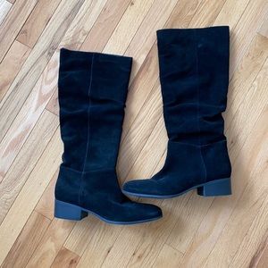 Steve Madden Black Suede slouchy boots 9.5